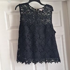 Nanette Lepore Black Lace Floral Blouse